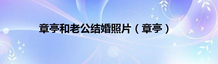 章亭和老公结婚照片（章亭）