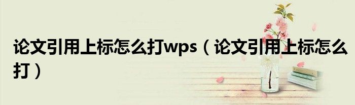 论文引用上标怎么打wps（论文引用上标怎么打）