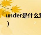 under是什么意思（understand是什么意思）