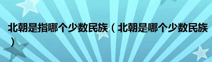 北朝是指哪个少数民族（北朝是哪个少数民族）