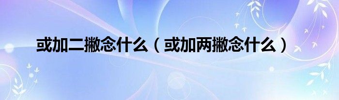 或加二撇念什么（或加两撇念什么）