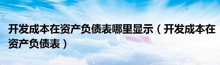 开发成本在资产负债表哪里显示（开发成本在资产负债表）