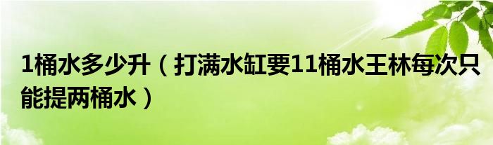 1桶水多少升（打满水缸要11桶水王林每次只能提两桶水）