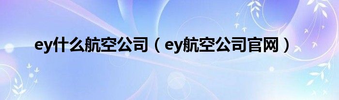 ey什么航空公司（ey航空公司官网）