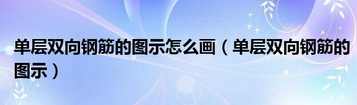 单层双向钢筋的图示怎么画（单层双向钢筋的图示）