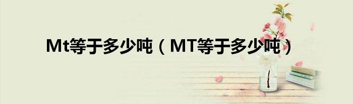 Mt等于多少吨（MT等于多少吨）