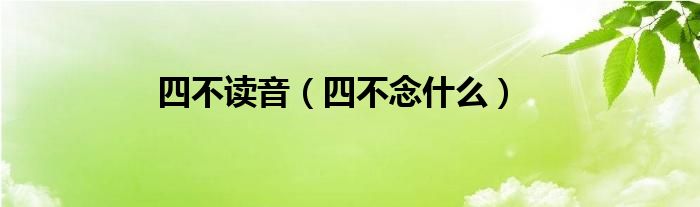 四不读音（四不念什么）