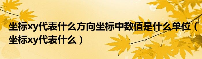 坐标xy代表什么方向坐标中数值是什么单位（坐标xy代表什么）