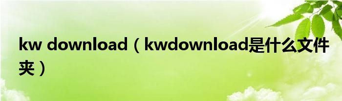 kw download（kwdownload是什么文件夹）