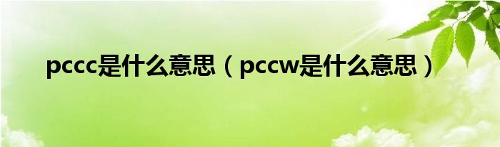 pccc是什么意思（pccw是什么意思）