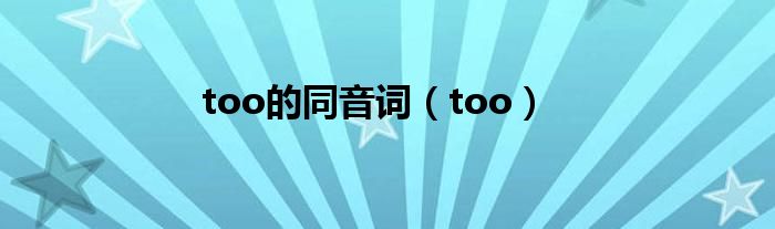 too的同音词（too）