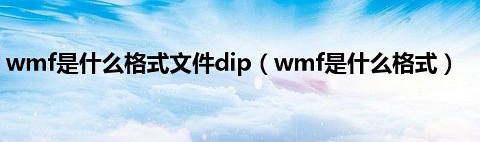 wmf是什么格式文件dip（wmf是什么格式）