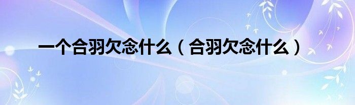 一个合羽欠念什么（合羽欠念什么）