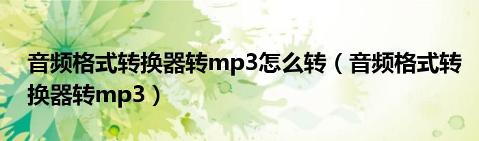 音频格式转换器转mp3怎么转（音频格式转换器转mp3）