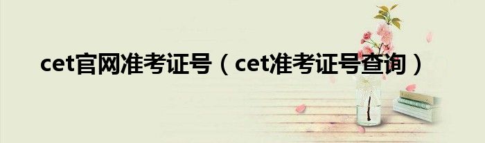 cet官网准考证号（cet准考证号查询）