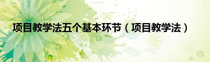 项目教学法五个基本环节（项目教学法）