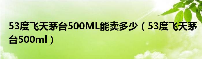 53度飞天茅台500ML能卖多少（53度飞天茅台500ml）