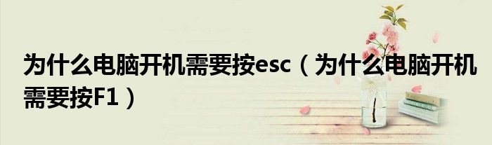 为什么电脑开机需要按esc（为什么电脑开机需要按F1）