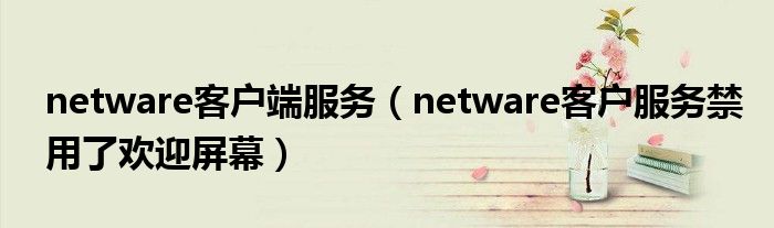 netware客户端服务（netware客户服务禁用了欢迎屏幕）