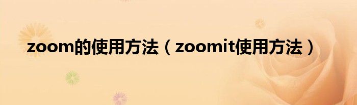 zoom的使用方法（zoomit使用方法）