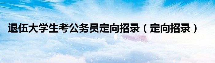 退伍大学生考公务员定向招录（定向招录）