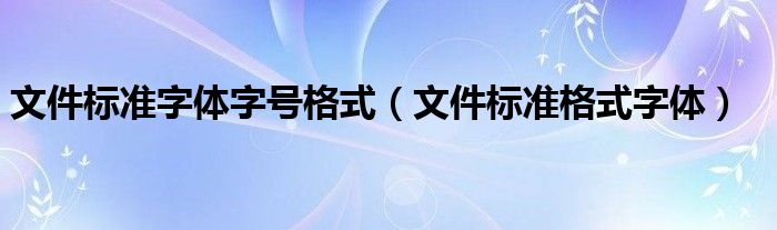 文件标准字体字号格式（文件标准格式字体）