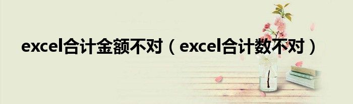 excel合计金额不对（excel合计数不对）