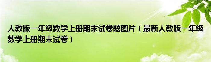 人教版一年级数学上册期末试卷题图片（最新人教版一年级数学上册期末试卷）