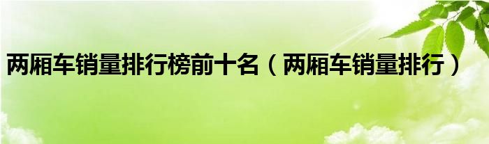 两厢车销量排行榜前十名（两厢车销量排行）