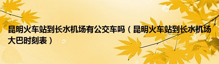 昆明火车站到长水机场有公交车吗（昆明火车站到长水机场大巴时刻表）