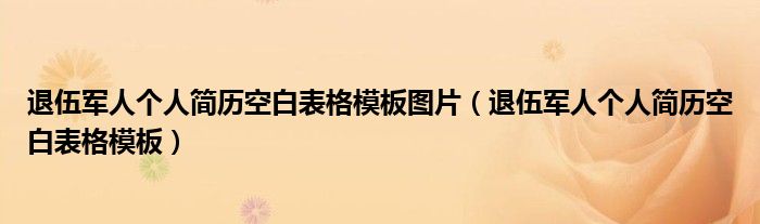 退伍军人个人简历空白表格模板图片（退伍军人个人简历空白表格模板）