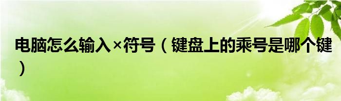 电脑怎么输入×符号（键盘上的乘号是哪个键）