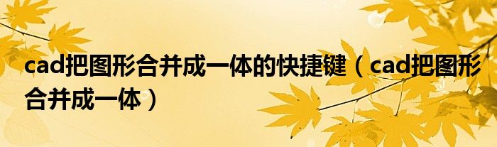 cad把图形合并成一体的快捷键（cad把图形合并成一体）