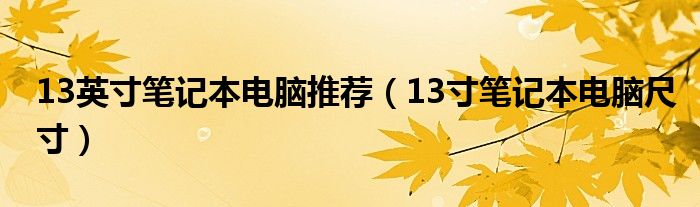 13英寸笔记本电脑推荐（13寸笔记本电脑尺寸）