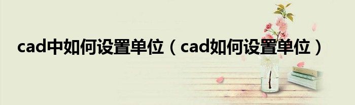 cad中如何设置单位（cad如何设置单位）