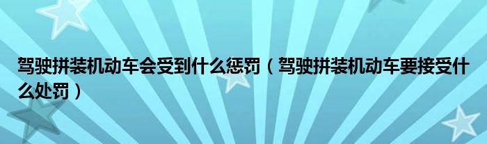 驾驶拼装机动车会受到什么惩罚（驾驶拼装机动车要接受什么处罚）