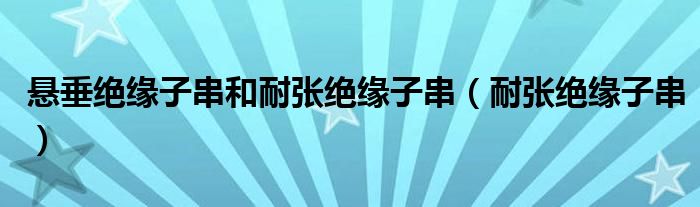 悬垂绝缘子串和耐张绝缘子串（耐张绝缘子串）