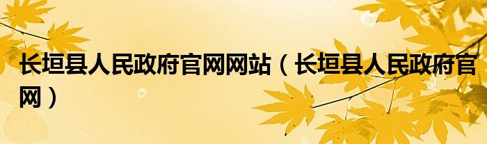 长垣县人民政府官网网站（长垣县人民政府官网）