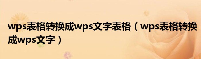 wps表格转换成wps文字表格（wps表格转换成wps文字）