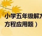 小学五年级解方程应用题训练（小学五年级解方程应用题）