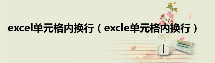 excel单元格内换行（excle单元格内换行）