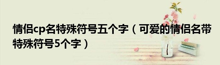 情侣cp名特殊符号五个字（可爱的情侣名带特殊符号5个字）