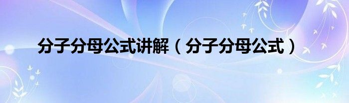 分子分母公式讲解（分子分母公式）