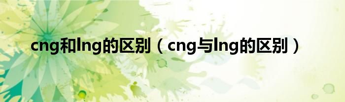 cng和lng的区别（cng与lng的区别）