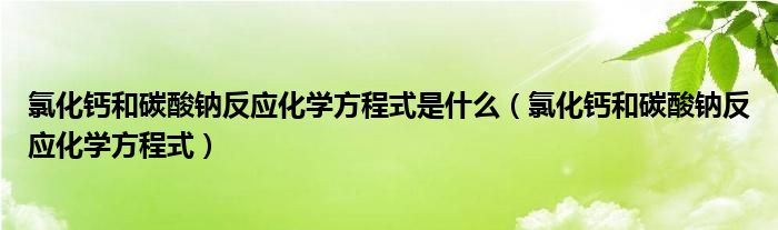 氯化钙和碳酸钠反应化学方程式是什么（氯化钙和碳酸钠反应化学方程式）