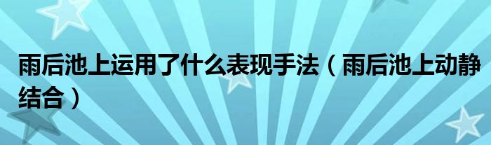 雨后池上运用了什么表现手法（雨后池上动静结合）