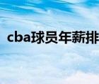 cba球员年薪排行（cba球员年薪最新排名）