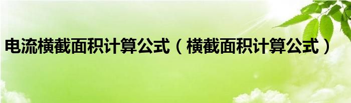 电流横截面积计算公式（横截面积计算公式）