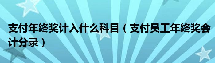 支付年终奖计入什么科目（支付员工年终奖会计分录）