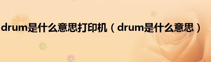 drum是什么意思打印机（drum是什么意思）